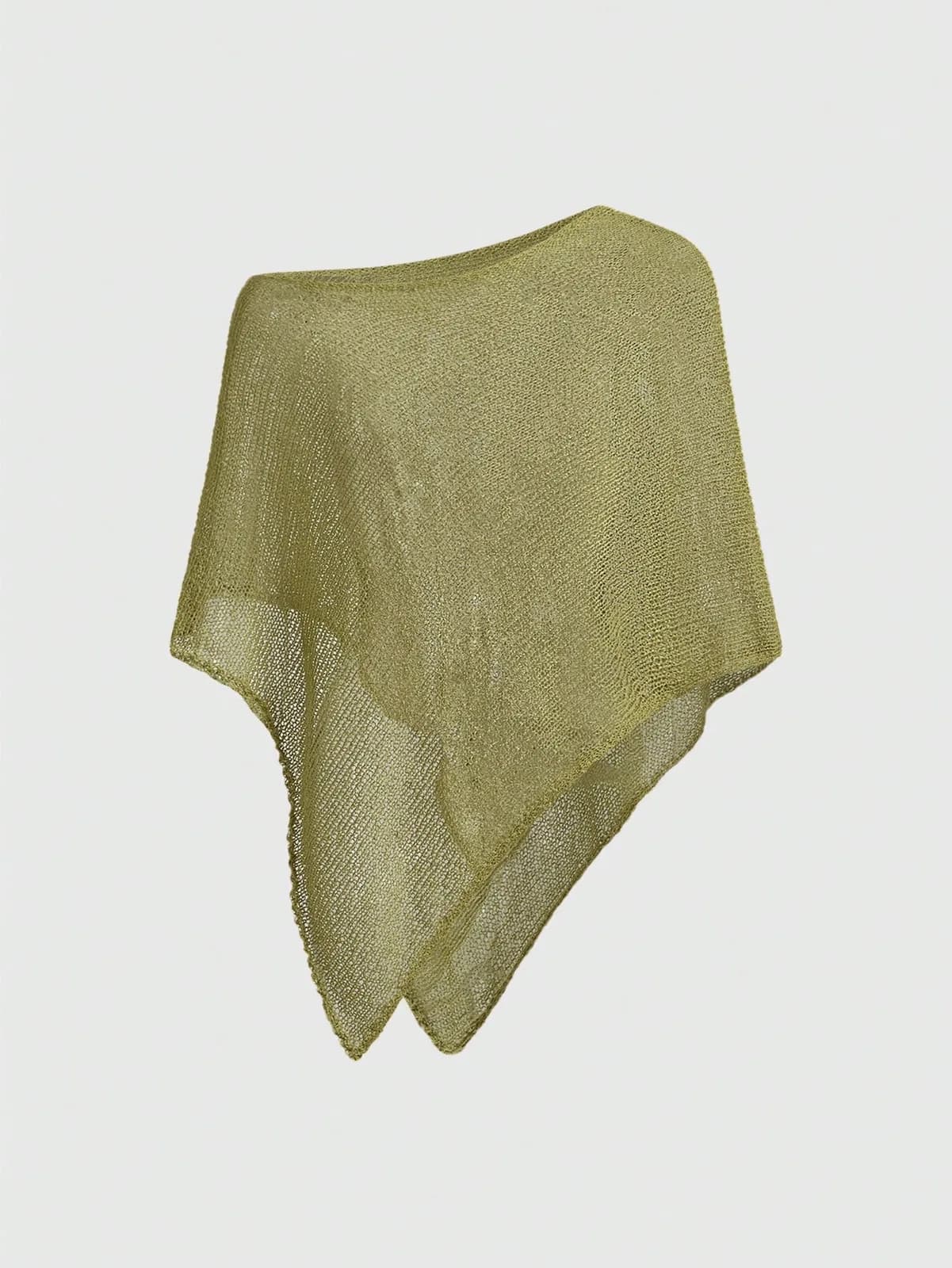 poncho asymétrique en maille ajourée