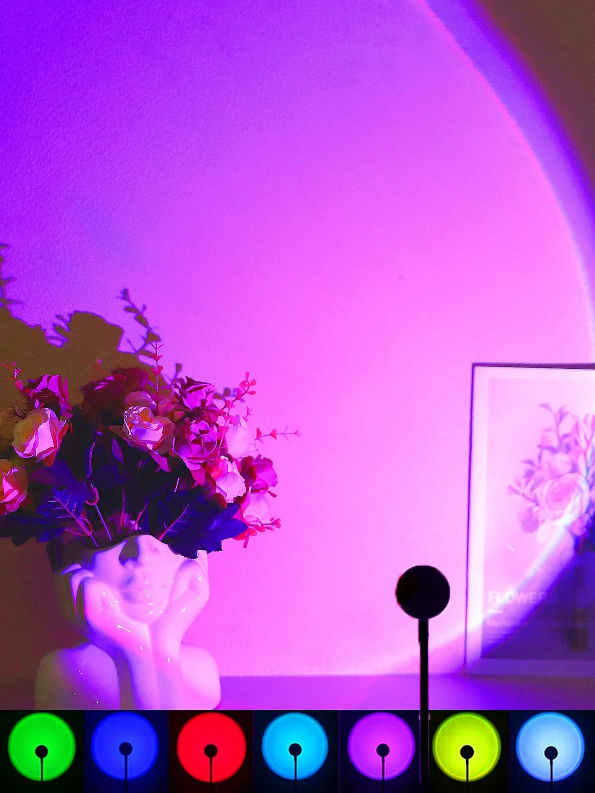 Lampe d'ambiance LED effet coucher de soleil ambré